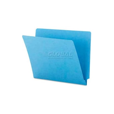 Smead Smead Colored File Folders, Straight Cut, Reinforced End Tab, Letter, Blue, 100/Box 25010